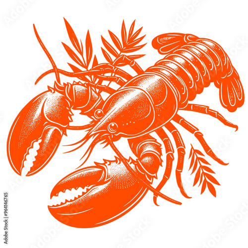 lobster on a white background