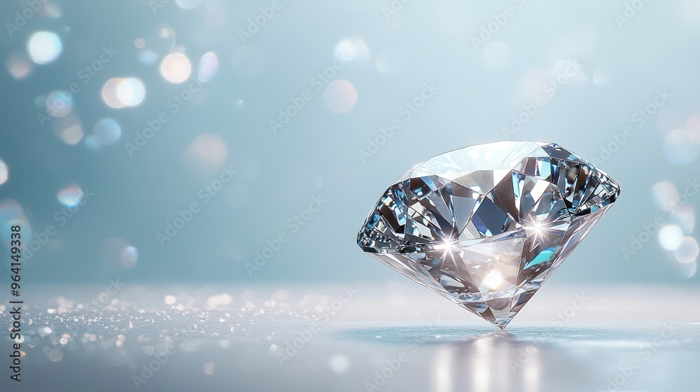 Dazzling Macro Close-Up of Sparkling Diamond in Soft Studio Light, Generative Ai