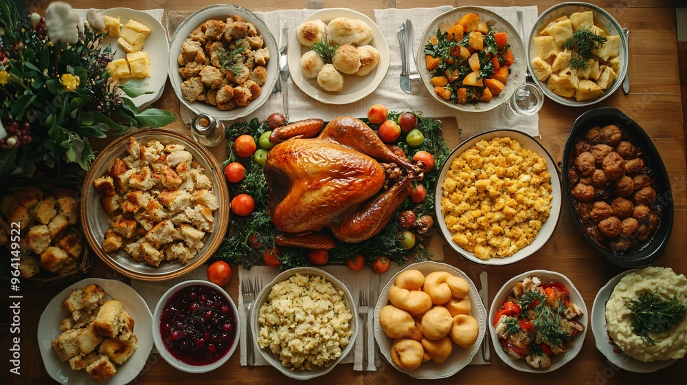 Top view of Thanksgiving Dinner Top view of Thanksgiving Dinner