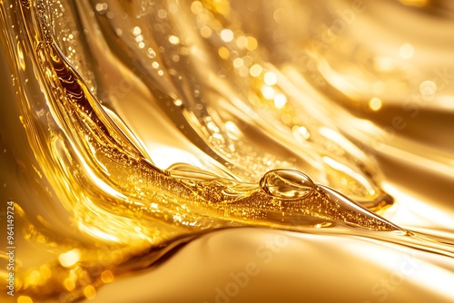 Glistening Gold Liquid Abstract: A Flow of Elegance and Luxury