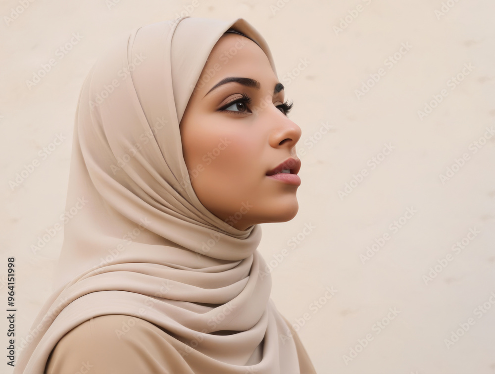 Portrait of a young girl in a hijab. Muslim woman in a headscarf Portrait of a young girl in a hijab. Muslim woman in a headscarf