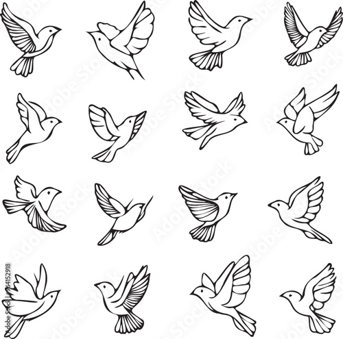 Wallpaper Mural seamless pattern of birds Torontodigital.ca