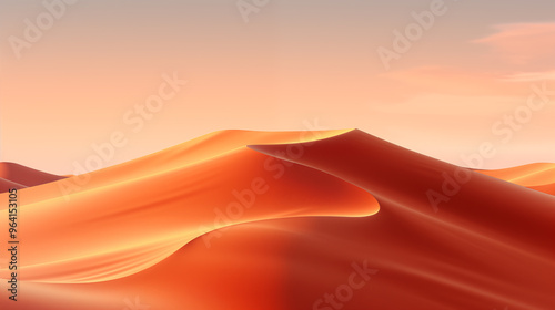 A desert scene with a large sand dune in the foreground