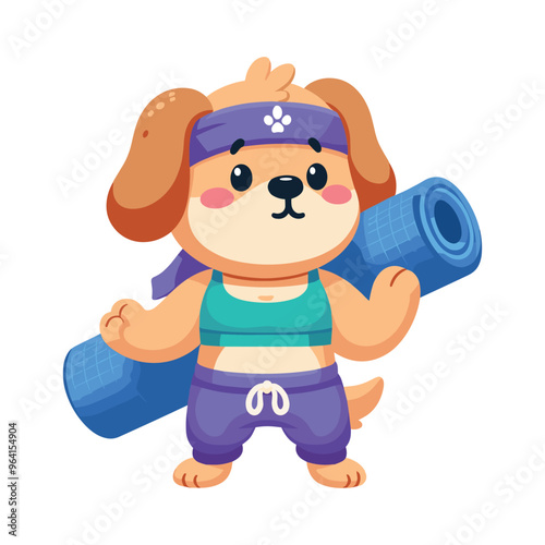 Cartoon Dog Yogi Vector Icon Illustration Animal