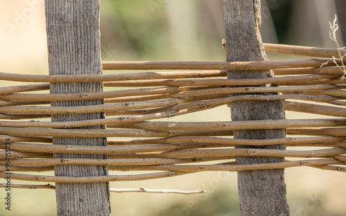 wicker fence in construction phase