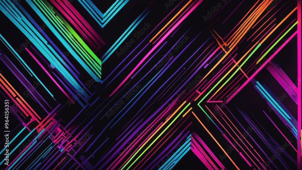 Abstract neon lines create a vibrant, dynamic pattern against a dark background. Abstract neon lines create a vibrant, dynamic pattern against a dark background.