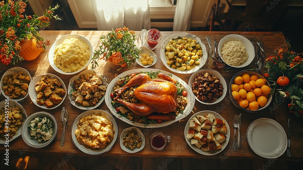 Top view of Thanksgiving Dinner Top view of Thanksgiving Dinner