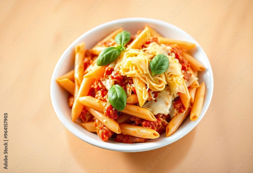pasta with basil- pasta with vegetables scene