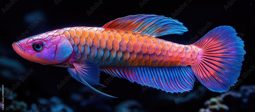Vibrant Paradise Fish with Colorful Scales Vibrant Paradise Fish with Colorful Scales