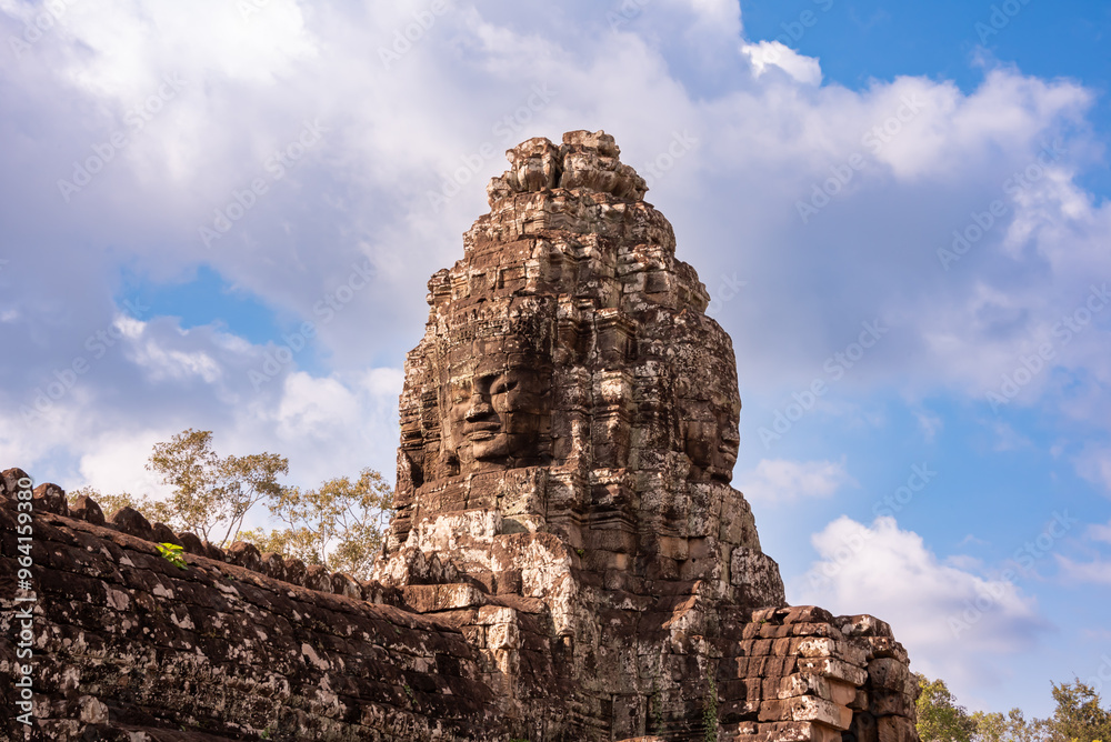 Fototapeta premium Bayon temple, ancient temple ruins in Cambodia