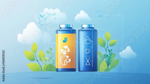 isometric A diagram explaining how hydrogen can revolutionize heavy industries, focusing on sustainability and scalability photo