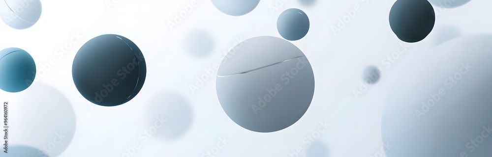 white and blue spheres floating in the air, simple illustration style white and blue spheres floating in the air, simple illustration style