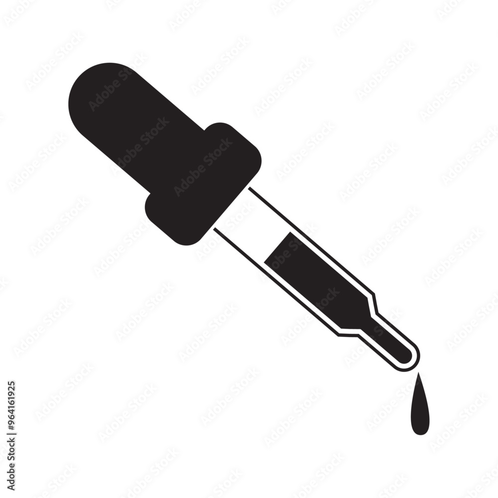 medical tool pipette flat icon vector