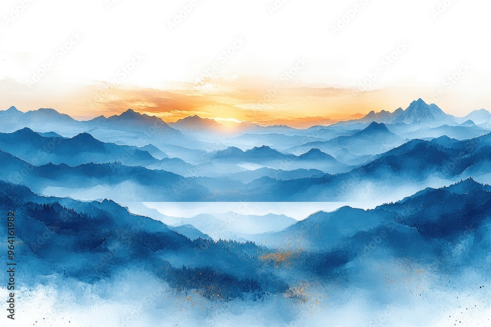 Mountainous Landscape With Sunrise Mountainous Landscape With Sunrise