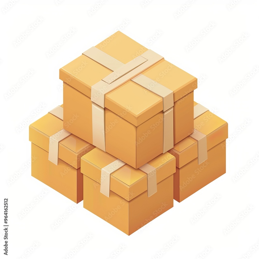 Parcels icon white background, 3D Rendering, isometric Parcels icon white background, 3D Rendering, isometric