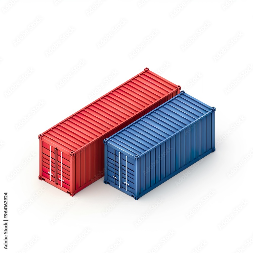 Shipping container icon white background, 3D Rendering, isometric Shipping container icon white background, 3D Rendering, isometric