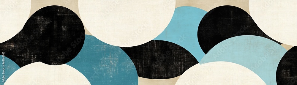 Abstract Geometric Pattern with Black, Blue, and White Circles, geometric pattern, abstract art, modern art Abstract Geometric Pattern with Black, Blue, and White Circles, geometric pattern, abstract art, modern art