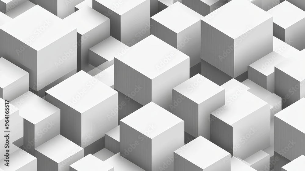 Abstract Geometric White Cube Pattern, 3D, Isometric, Minimalist, Abstract Background, Cube Pattern, Geometric Abstract Geometric White Cube Pattern, 3D, Isometric, Minimalist, Abstract Background, Cube Pattern, Geometric