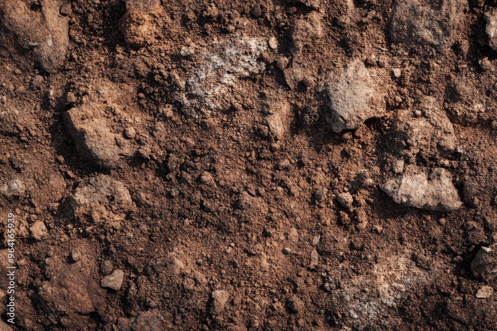 A Close Up View of Rich, Dark Soil Displaying Its Unique Texture and Diverse Pebbles Beneath A Close Up View of Rich, Dark Soil Displaying Its Unique Texture and Diverse Pebbles Beneath