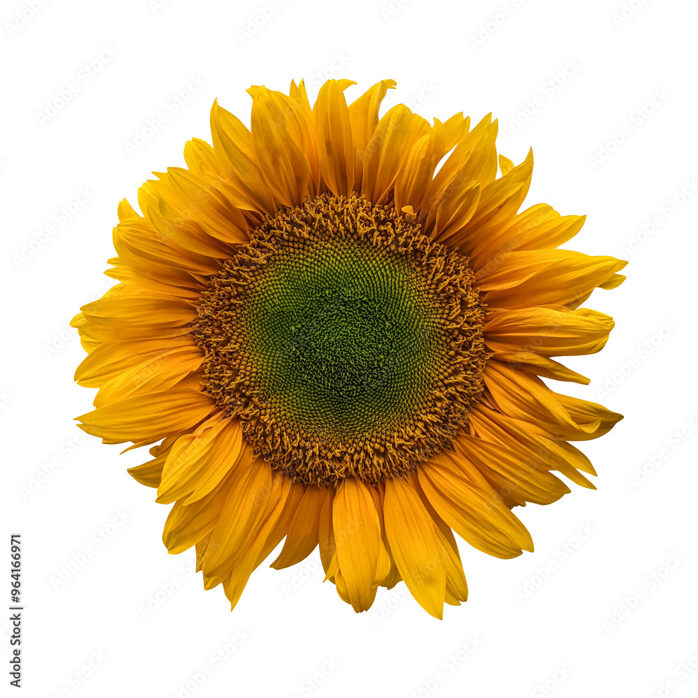 Fototapeta premium Yellow sunflower isolated on transparent background