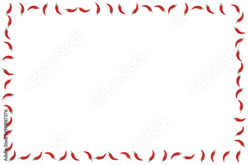Hot chili red pepper border frame banner. Vegetable spicy pepper poster