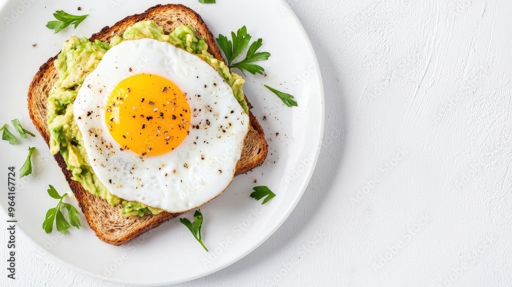 Whole grain toast topped with smashed avocado and cherry tomatoes, brain-boosting breakfast, simple and healthy Whole grain toast topped with smashed avocado and cherry tomatoes, brain-boosting breakfast, simple and healthy