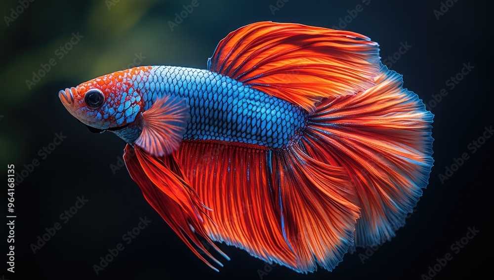 Vibrant Siamese Fighting Fish with Flowing Fins Vibrant Siamese Fighting Fish with Flowing Fins