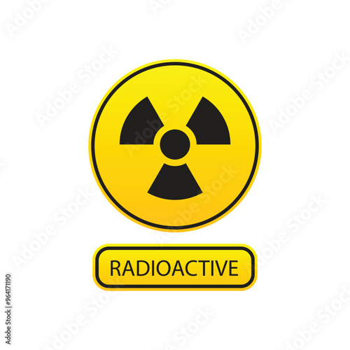 Yellow Radioactive Sign. Radiation Danger Icon. Vector EPS 10