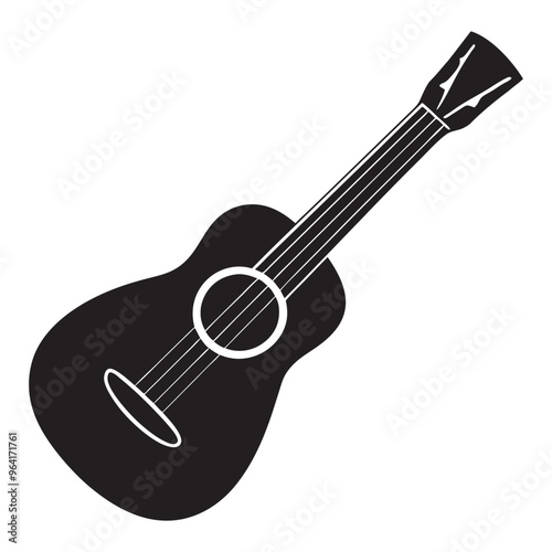 ukulele silhouette guitar vector illustration