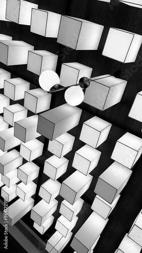 Black and white cubes 
