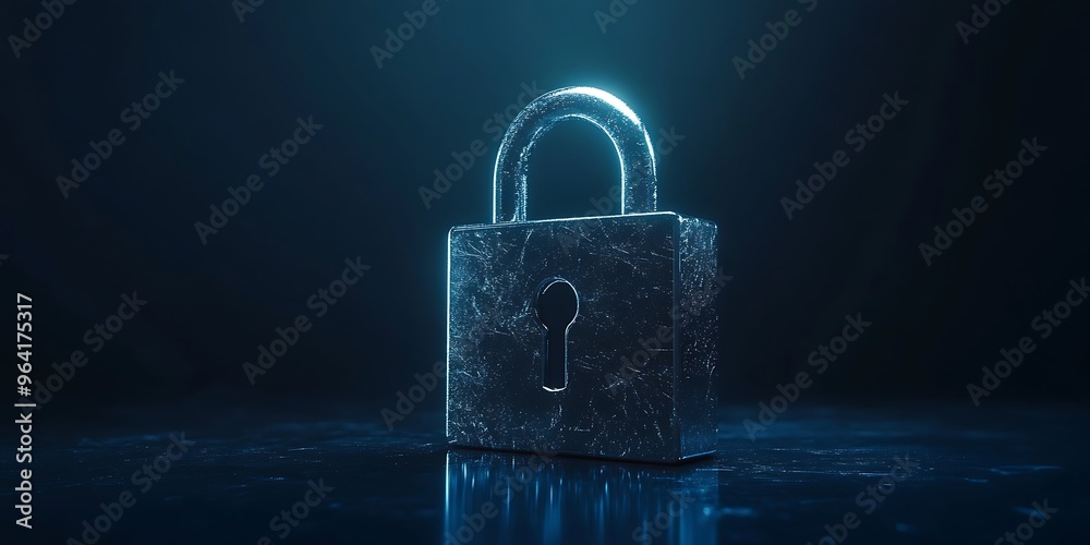 custom made wallpaper toronto digitalA glowing blue digital padlock symbolizes cybersecurity 