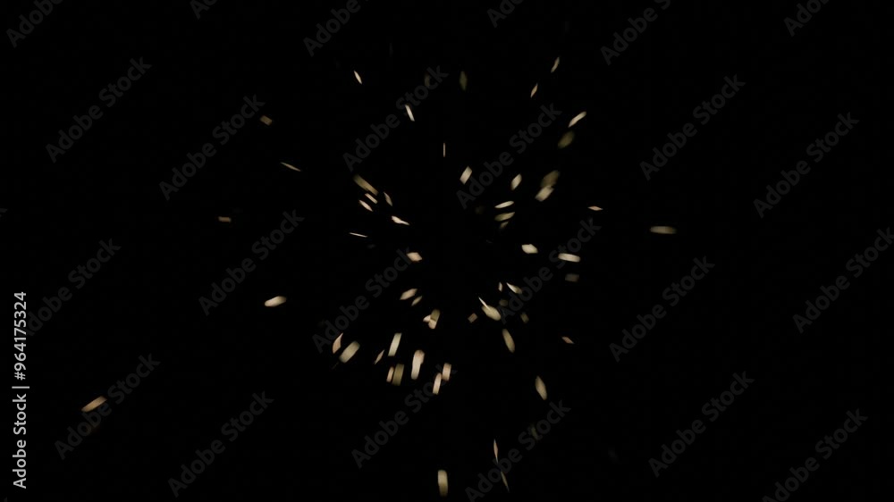 gold confetti particles explosion on black background. celebration elegant Stylish Burst.