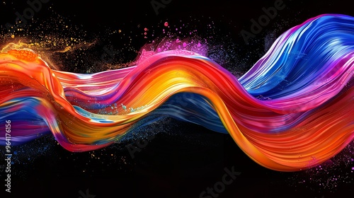 Color Brush Paint Ribbon Stroke Swirl Abstract Splash Background

 photo