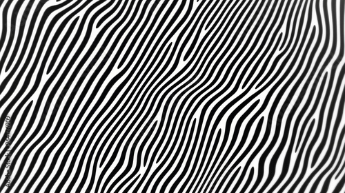 Wavy Black and White Stripes, Abstract Art, Minimalist, Geometric Pattern, Graphic Design, Black, White