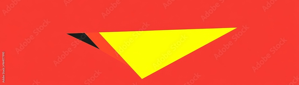 Yellow Triangle on Red Background, Abstract, Minimalism, Color Blocking, Geometry, Red, Yellow Yellow Triangle on Red Background, Abstract, Minimalism, Color Blocking, Geometry, Red, Yellow