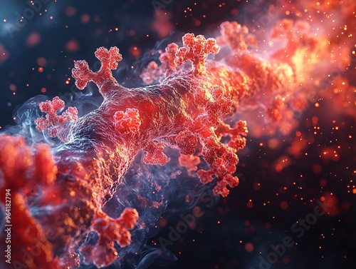 A visual representation of pneumonia's impact on oxygen levels in the body. photo