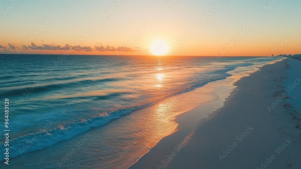 Fototapeta premium Sunrise over beach in Cancun