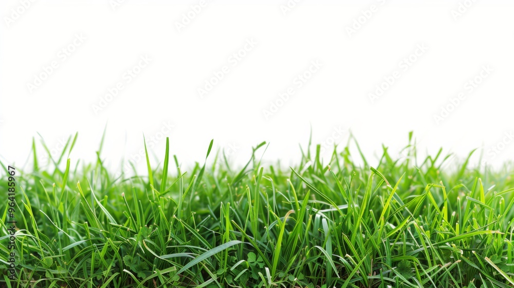 Healthy green grass on a plain white background Healthy green grass on a plain white background