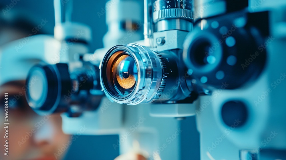 Futuristic Eye Care in a Retro Setting Eye care using advanced technology in a retro setting.Stock Photo with copy space Futuristic Eye Care in a Retro Setting Eye care using advanced technology in a retro setting.Stock Photo with copy space