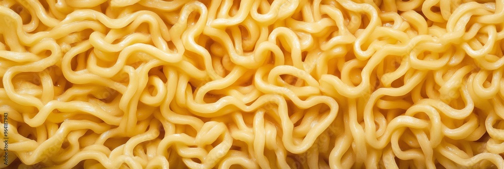 Closeup view of thin instant noodles, ideal for a variety of Asian dishes and flavorful ramen bowls Closeup view of thin instant noodles, ideal for a variety of Asian dishes and flavorful ramen bowls