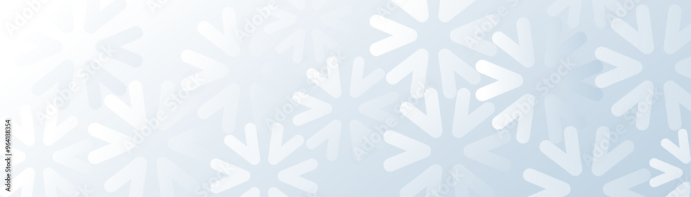 Obraz premium Abstract white snowflake pattern on blue background. Minimal clean modern banner. Illustration vector