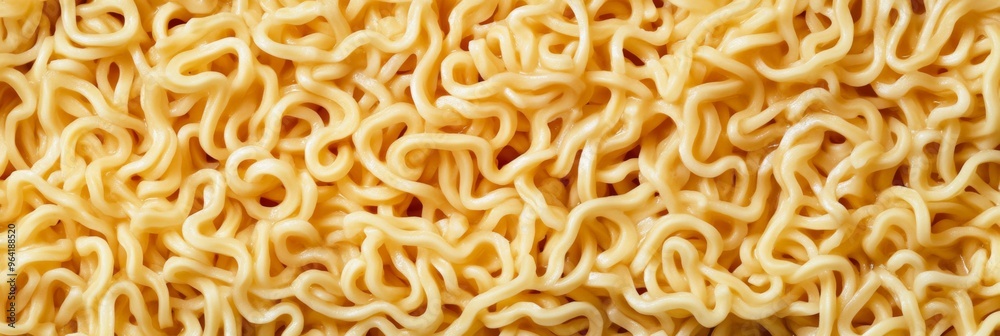 Closeup view of thin instant noodles, ideal for a variety of Asian dishes and flavorful ramen bowls Closeup view of thin instant noodles, ideal for a variety of Asian dishes and flavorful ramen bowls