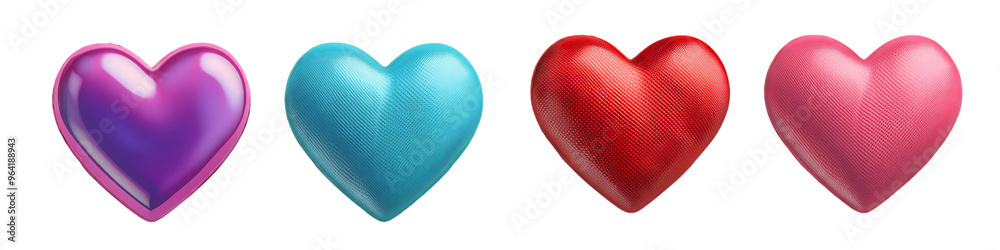 Shiny heart symbol in vibrant colors isolated on transparent background Shiny heart symbol in vibrant colors isolated on transparent background