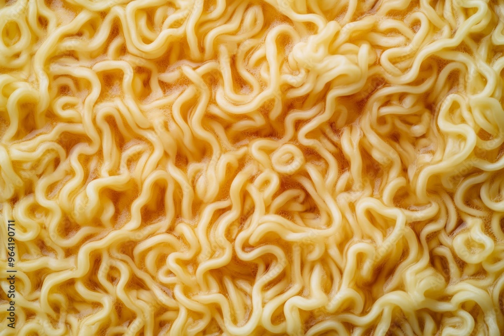 A Close Up Image Showcasing the Intricate Background Texture of Curly Instant Noodles A Close Up Image Showcasing the Intricate Background Texture of Curly Instant Noodles