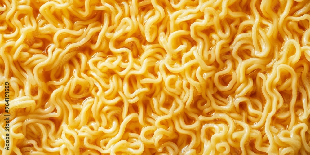 Close Up View of Deliciously Cooked Ramen Noodles Featuring a Curly and Appealing Texture