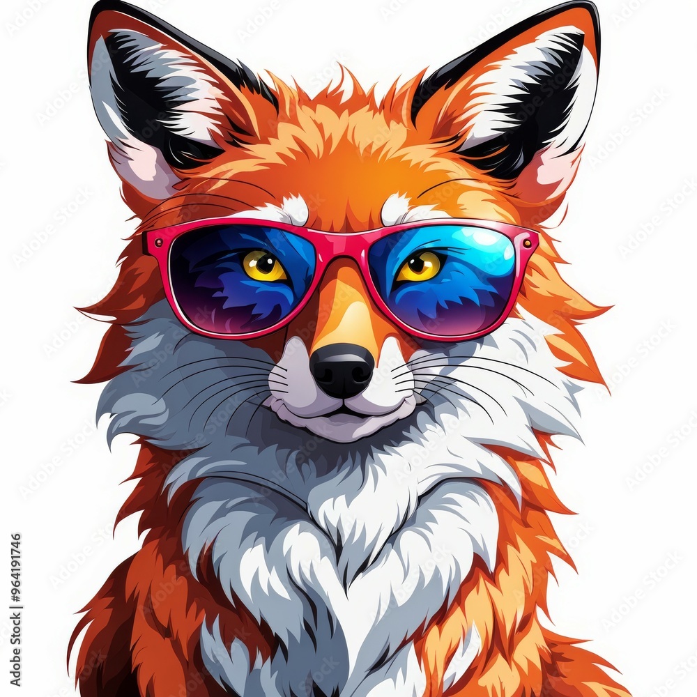 illustration of a fox with sunglasses
