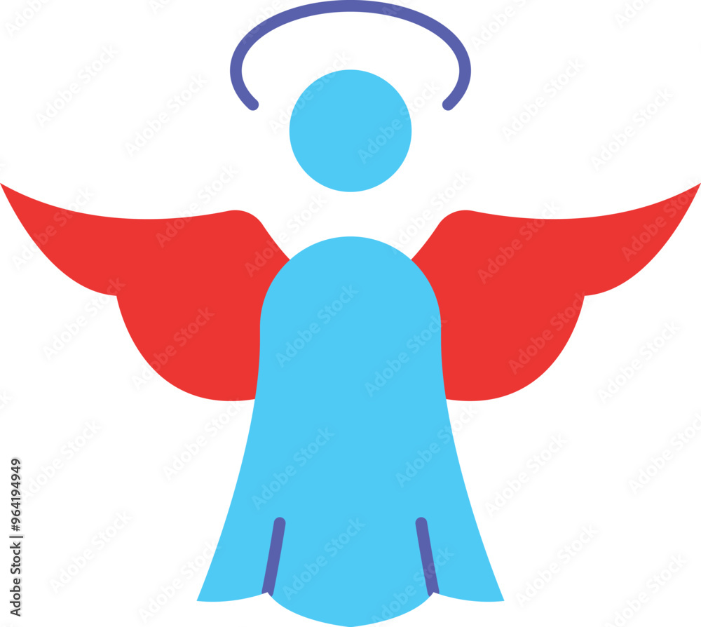 Obraz premium Elegant Angel Illustration Representing Purity, Protection, and Spiritual Guidance for Religious Designs