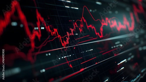 Financial Charts on Digital Screen