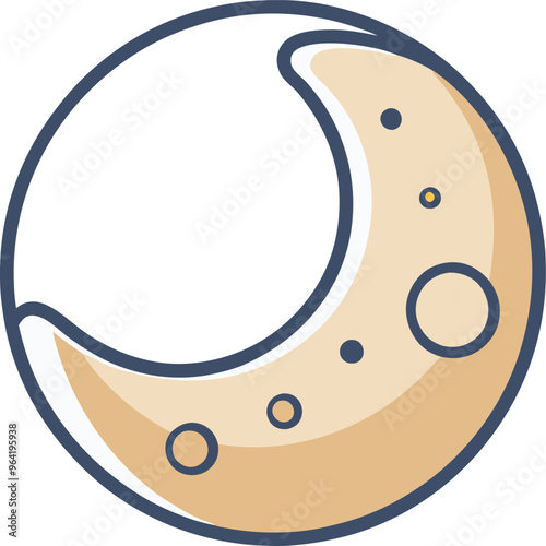 Crescent Moon illustration Ob White Background