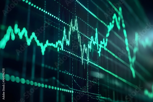 Green Stock Market Chart Display